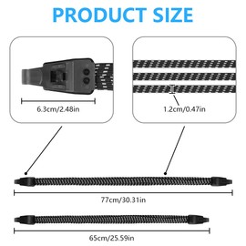 OSDUE Pack of 4 Bicycle Luggage Tensioners, 3 in 1 Pannier Rack Strap, Rubber Tensioner with Hooks, Luggage Rack Tie Down Strap, Elastic Tie Down Straps, Adjustable Fastening Strap for Bicycle