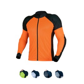 WICKED STOCK Motorcycle Armor Mesh Shirt - Men's & Women's Summer Motorcycle Shirt - CE Level 2 (Orange, XL)