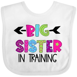 inktastic Big Sister in Training Baby Bib White 41a3c