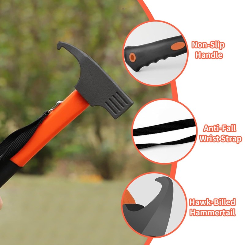 Camping Hammer Tent Puller - Fixed Belt Tent Camping Hammer