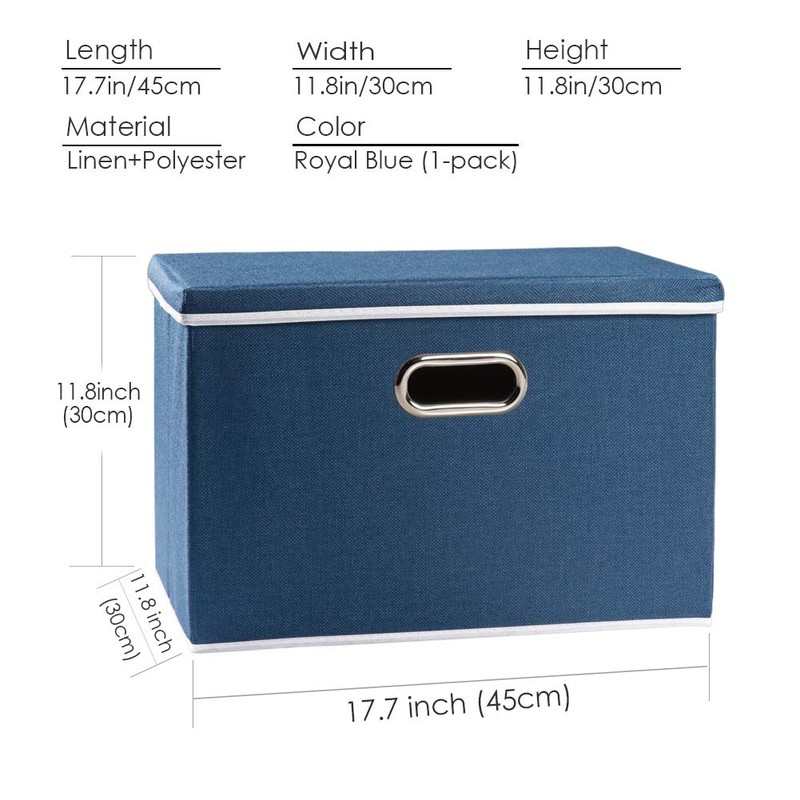 PRANDOM Large Collapsible Storage Bin with Lid [1-Pack] Fabric Foldable