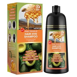 XYZCREATIVE Dark Brown Hair Dye Shampoo 3 in 1 for Women & Men 100% Gray Hair Coverage - Herbal Ingredients Natural Plant Hair Color - Hair Dye in Minutes 500ML