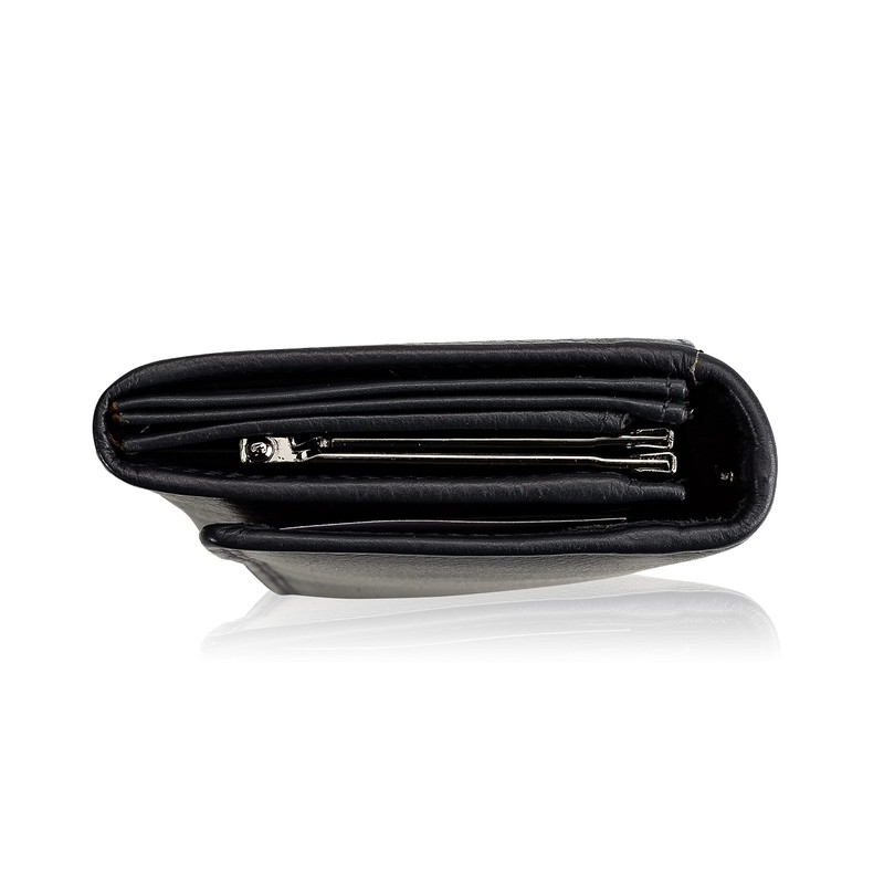 Josephine Osthoff Women's Leather Long Wallet with Clip Closure, Small