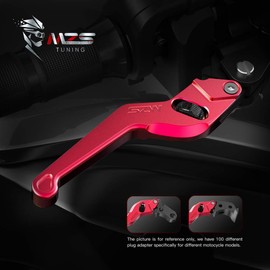 MZS Red Motorcycle Brake Clutch Levers Wheel Adjustable Short Compatible with CBR 600 F2 F3 F4 F4I 91-06 / CB599 CB600 04-07 / Magna 750 94-03 / VTX1300 03-08 / Shadow 600 1000 93-07