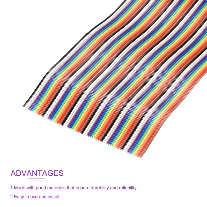 DMiotech 1 Pack 60P IDC Wire Flat Rainbow Ribbon Cable