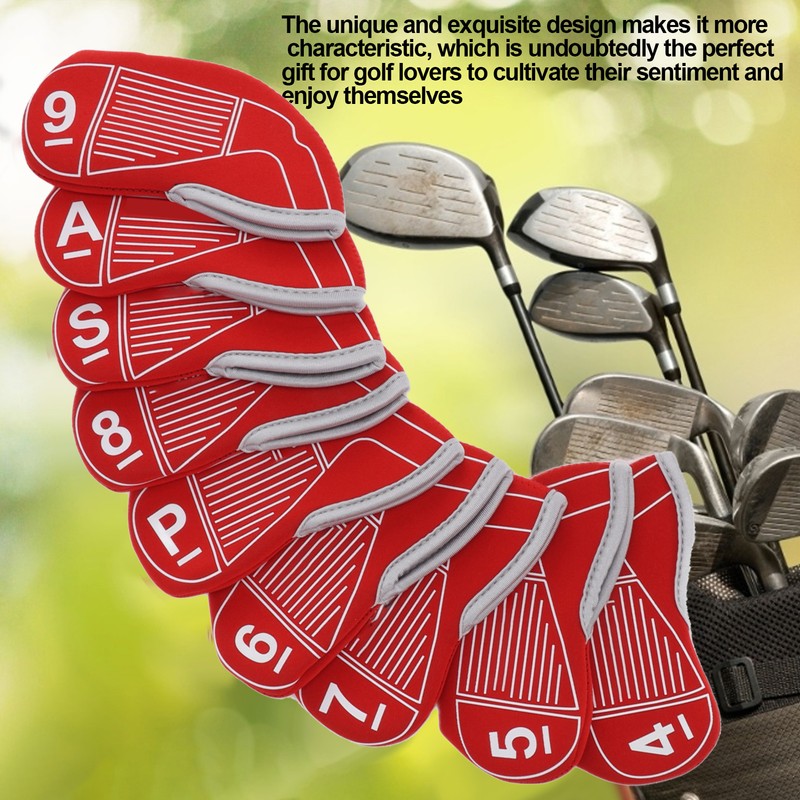 9pcs/set Golf Iron Head Covers Set Waterproof Golf Club Head