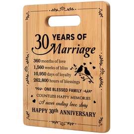 Gleevara 30th Anniversary Wedding Gifts, Romantic Pearl Anniversary Wedding Gift for Husband Wife Couples, Bamboo Cutting Board