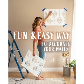 STENCILIT® Fern Wall Stencil for Painting - 2 Pack of 17 x 22.5 in Stencil, Wall Stencils for Painting Large Pattern, Modern Large Wall Stencils