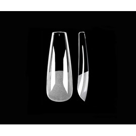 Soft Gel Nail Tips Long Coffin ultrathin Half Matte Pre Buff Full Cover False Nail for gel polish No Filed PMMA Resin,Clear Ultra-Thin Design 504 Pcs 10 Sizes Acrylic Gel Nail Extension Home DIY Salon