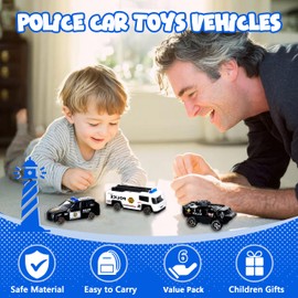 Boys Toys for 3 4 5 6 Years Old,6 Pack Diecast Police Car Toy Set, Mini Alloy Models Toys Car, Mini Vehicles Police Truck, Play Patrol Rescue Vehicle Toy, Boys Birthday Gift