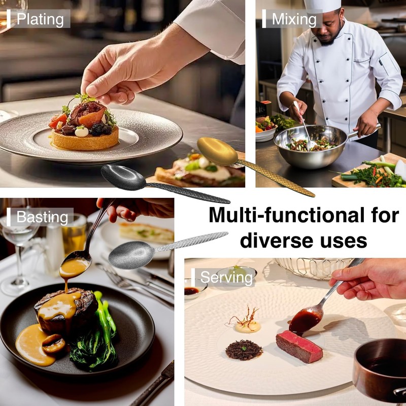 Bonigour Chef Kunz Spoons, 18/10 Stainless Steel Professional Set for
