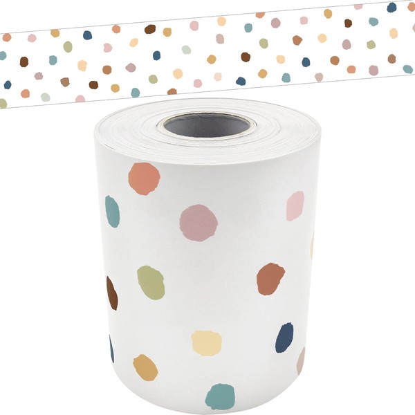 Teacher Created Resources Everyone is Welcome Painted Dots Straight Rolled Border Trim (TCR8912)