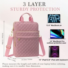 MicaYoung 13-14 inch laptop sleeve bag, pink