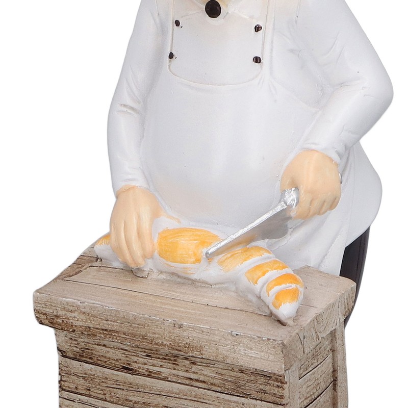Resin Chef Statue Restaurant Dining Table Decor Figurine Ornament Kitchen