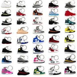 TSY TOOL 20 Pcs of 2D Sneakers Keychains Hype Beast Sneaker 2D Variety of Keychains Lot