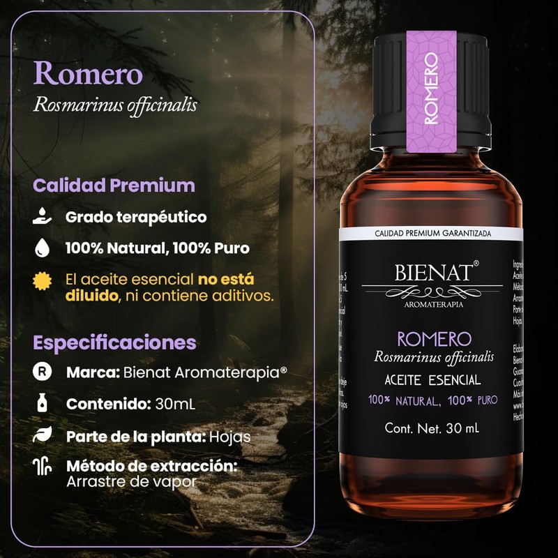 BIENAT AROMATERAPIA Aceite Esencial de Nuevo Romero 30mL