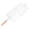 Fish Grilling Basket,Meat Burger Long Handle Mesh Basket Folding Stand,Folding