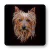 Fractal Artworks Silky Terrier Coaster with Fractal Art Design #2-1.
