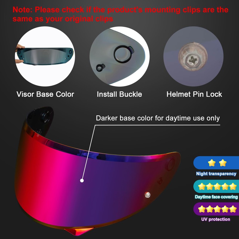 PSLER HJ-34P Visor - HJ-34P Visor Tinted C10 Helmet Visor