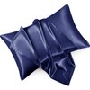 Yorkshire Bedding Satin Pillow Cases 2 Pack – Luxurious Navy