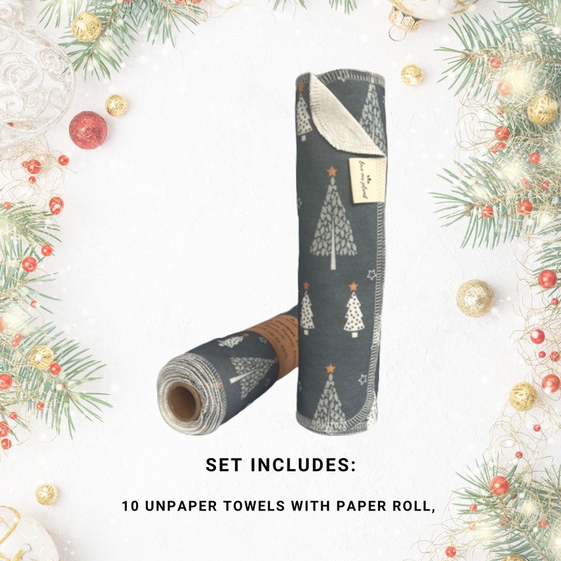 Love Our Planet 1Ply 10 Christmas Reusable Unpaper Towels with