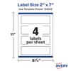 Avery Matte White Rectangle Labels with Sure Feed, 2" x