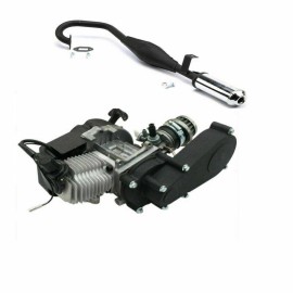 Unbranded 2 Stroke 49cc 50cc Engine Motor + Exhaust Muffler Pull Start Mini Dirt Bike ATV