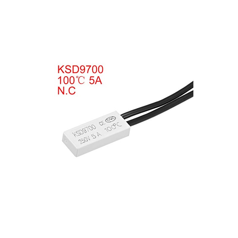 sourcing map Normally Closed Temperature Switch, 100℃ N.C 5A Thermal