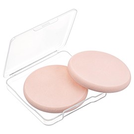 2Pcs Round Makeup Sponges with 1 Travel Case, Face Sponge Foundation Blender Cosmetic Sponge Blender Sponges Replacement for Cosmetic Flawless Foundation, Sensitive and All Skin Types