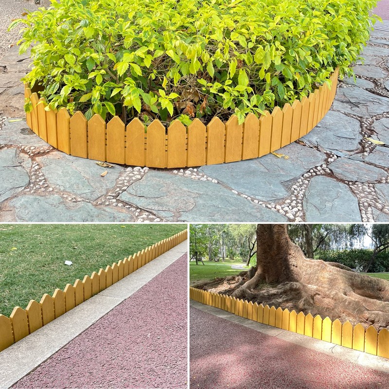 ARRYNTHEON Landscape Edging Kit 6.7 in Tall Decorative Double-Sided Wood-Look