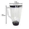 5 Cup Break Resistant Plastic Square Complete Blender Jar Fits