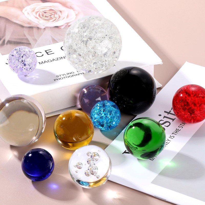 sourcing map 40mm/1.6" Crystal Sphere Ball Glass Solid Decorative Sphere