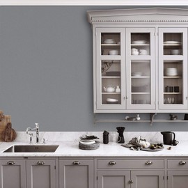 Mecpar 15.7" x 32.8 Ft Solid Grey Wallpaper Grey Contact Paper Self-Adhesive Grey Peel and Stick Wallpaper Matte Grey Textured Vinyl Film Removable Thicken Paper for Wall Countertop Cabinet Wardrobe