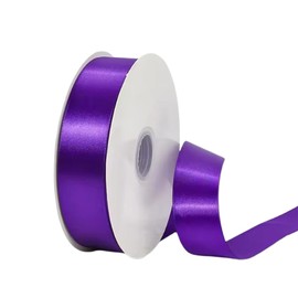 25 Metres Rolls Double Sided Satin Ribbon Reels in Range of Widths & Colours (Purple, 6mm x 25 Metres)