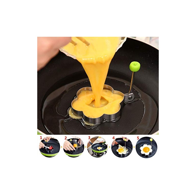 6 Shape Non-Stick Egg Rings Cooking Egg Fried Pancake Omelets