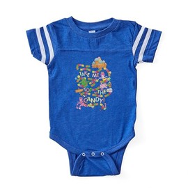 CafePress Candy Land Game Board Cute Infant Baby Football Bodysuit Royal Blue