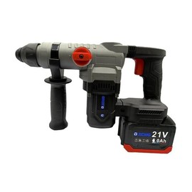 1-1/4" SDS-Plus Rotary Hammer Drill, 12.5amp, 900W powerful power, 850RPM, safety clutch and vibration control three-function design, includes two 6.0AH batteries and fast charger