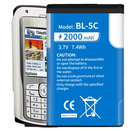 Senpinkboo BL-5C Battery 3.7V Rechargeable [Upgrade 2000mAh] for Household Radio1000 R108 2600 2610 2626 2700C 2710 2710c 2730c 3100 3105 3109C with Current Protection