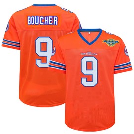 CUTHBERT #9 Bobby Boucher Football Jersey The Waterboy Adam Sandler Mud Dogs Bourbon Bowl Movie Shirt Orange L