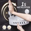 LEVERLOC Suction Cup Shower Shelf, Corner Shower Caddy 2 Pack