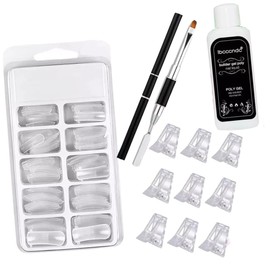 Kit Accesorios Polygel 100 Tips Uñas Postizas Reutilizables Manicura 10 Pinzas Precisión Sujeta Uñas Polygel Slip Solution Espatula Pincel Para Polygel Alta Calidad kit Completo