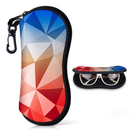 Playexen Soft Glasses Case for Sunglasses Storage Bag Men & Women or Children Ultralight Neoprene Zip Belt Clip Glasses Case Portable Case for Keys Pencils Cards, coloured