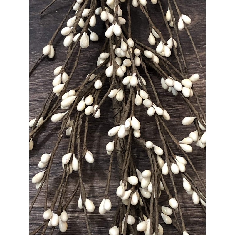 Gorgeous Primitive Cream/Off-White 55 Inch Pip Rice Berry GARLAND Flexible/