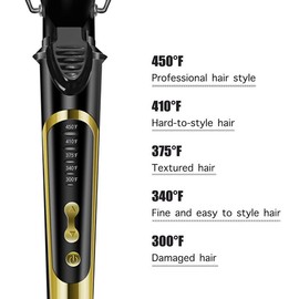 Lanvier 1.25 Inch Curling Iron, Extra Long Barrel 1 1/4 Inch Curling Iron for Medium & Long Hair up to 450¬∞F Worldwide Dual Voltage Hair Curler for Traveling, Hair Waving Style Tool ‚Äì Black:_1/2 Inch_Black