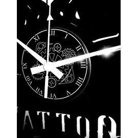 Wall Clock Vinyl Record LP 33 U Instant Karma Gift Vintage Hand Made Tribal Tattoo Shop Studio Tattoos