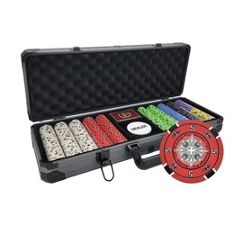 MRC POKER Eclipse (14 Grams) [500 pcs] Printed Desgin Poker Chips Set with Deluxe Black Case - Custom Build Available
