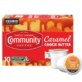 Community Coffee Caramel Cookie Butter Flavored 10 Count, Medium Roast, Keurig K-Cup Coffee Pods, 10 Count (Pack of 1)