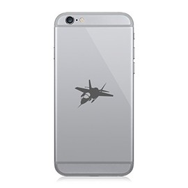 Pair of F-35 Lightning II Cell Phone Stickers Mobile Fighter F35#2 - Grey