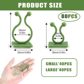 Ahaimy Pack of 80 Holders for Plants, 2 Sizes Plant Wall Clips, Plant Clips for Climbing Plants, Trellis Wall, Wall Mount Plants, for Climbing Plants, Trellis Aid Cable Organiser