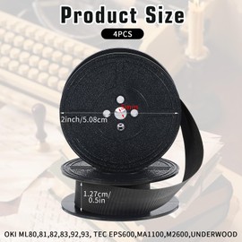 Prasacco 4 Pairs Universal Typewriter Ribbon Manual Typewriter Spool Ribbon Twin Spool Replacement for Most Machines (Black)